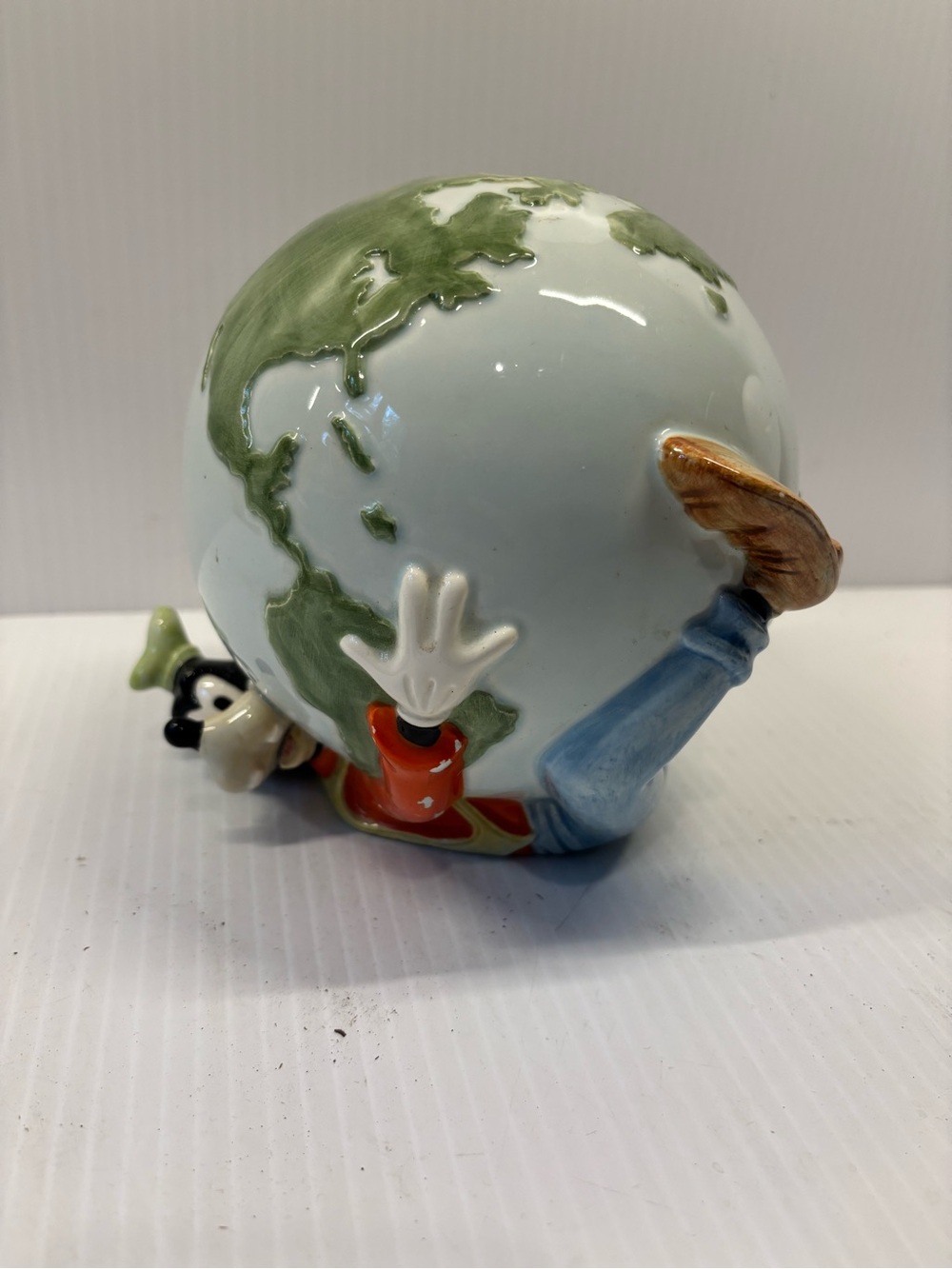 Rare Goofy Globe Bank Ceramic Figurine - Multicolor
